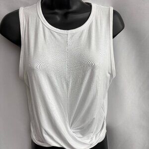 ATHLETA BRIGHT WHITE SLEEVELESS Tank Yoga Essential Pilates Basics Size M Fit